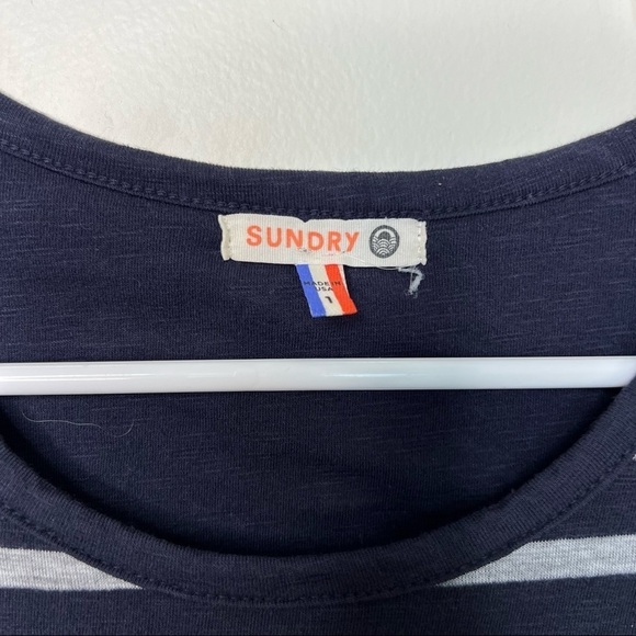 Sundry Blue and Gray Long Sleeve Crew Neck Dress - Picture 5 of 7